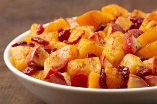 Roasted Butternut Squash with Dried Cranberries