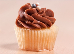 Mini Vanilla Cupcake with Chocolate Buttercream Frosting
