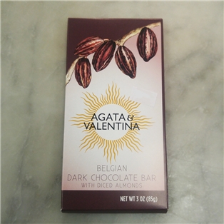 A&V Belgian Diced Almond Dark Chocolate Bar (3oz.)