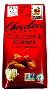 Chocolove Cherries & Almond Dark Chocolate Bar 3oz